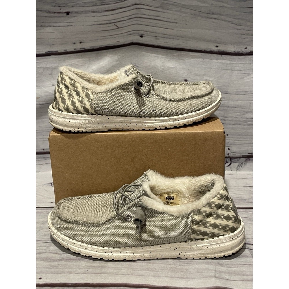 Hey Dude Wendy Funk Wool Light Grey Women Size 8